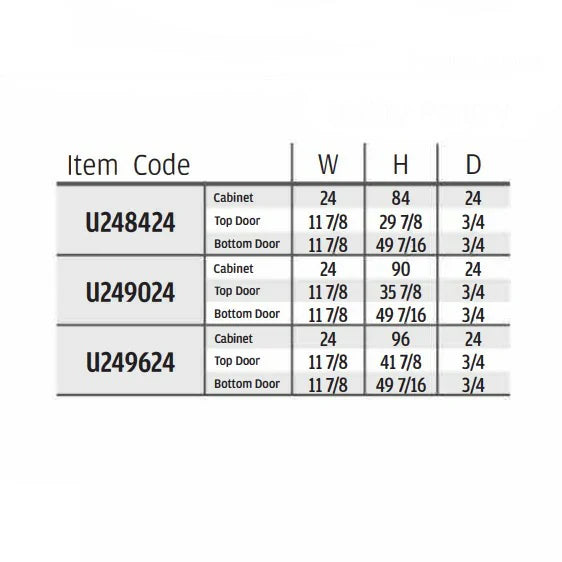 High Gloss White 24'' W Two Double Door Utility Pantry Cabinet