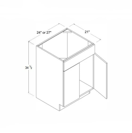 High Gloss Gray Single Vanity Sink Base Cabinet