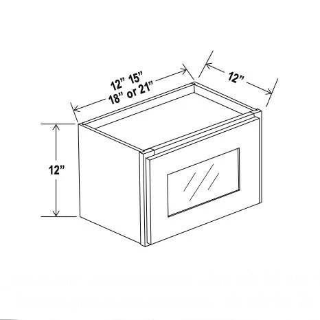 Shaker Gray 12'' H Single Door Wall Cabinet with Glass Door
