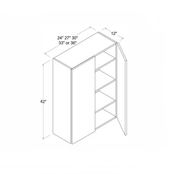 High Gloss Gray 24″ Diagonal Corner Wall Cabinet