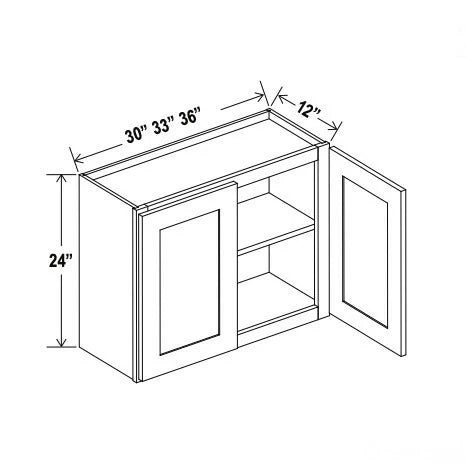 Double Smokey Gray 24'' H Double Door Wall Cabinet