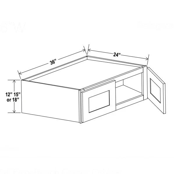 Shaker White 36'' W Refrigerator Wall Cabinet 24'' Deep