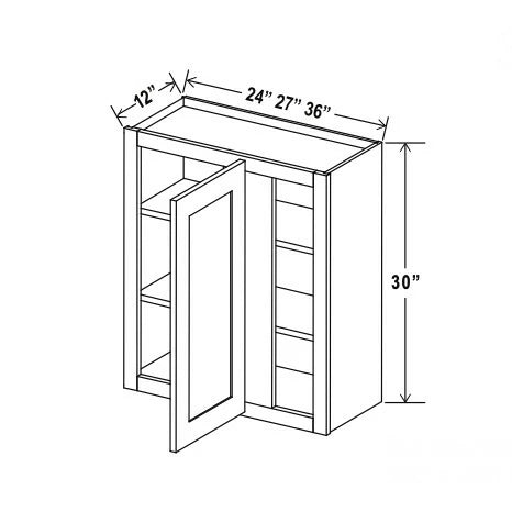 Double Smokey Gray 30'' H Wall Blind Cabinet