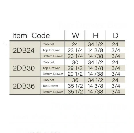 Charleston White Raised Panel Two Drawer Base