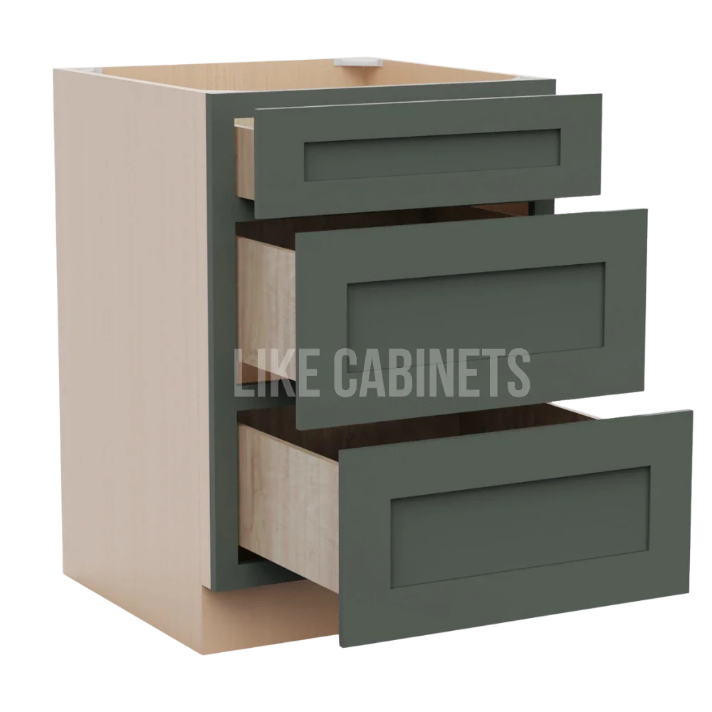 Aston Green Three Drawer Base Cabinet