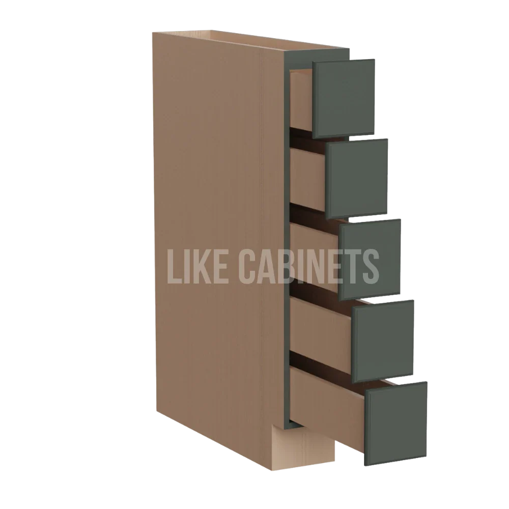 Aston Green Base Spice Cabinet with 5 Drawers