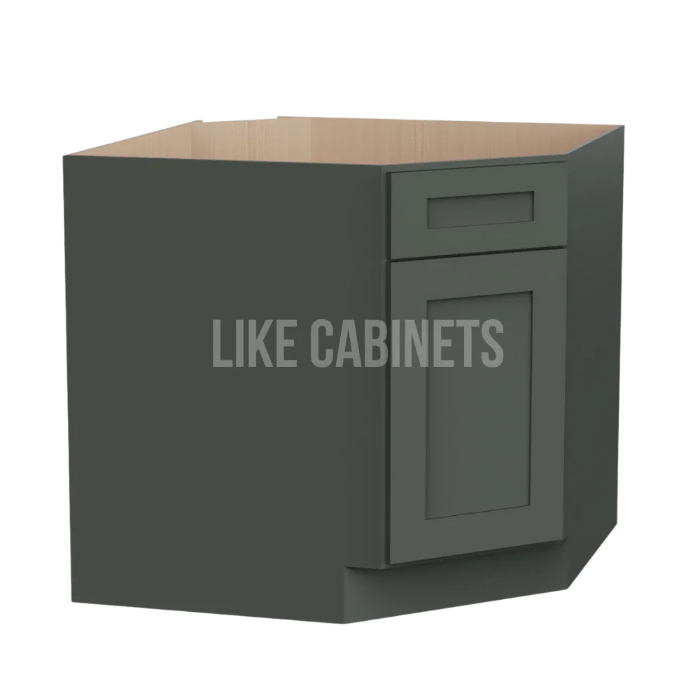 Aston Green Corner Sink Base Cabinet with False Drawer