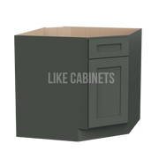 Aston Green Corner Sink Base Cabinet with False Drawer