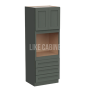 Aston Green 30'' W Oven Pantry Cabinet with Three Drawers