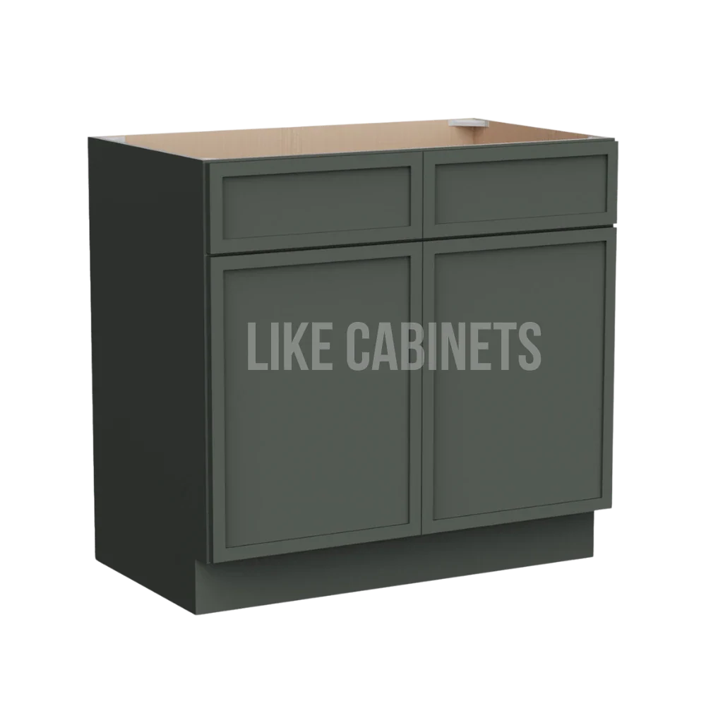 Aston Green Double Vanity Sink Base Cabinet