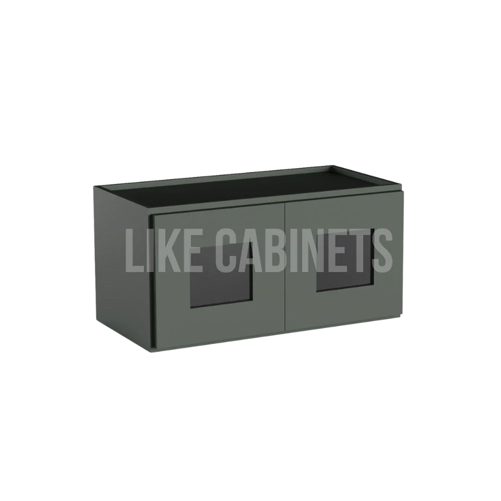 Aston Green 12'' H Double Door Wall Cabinet with Glass Doors