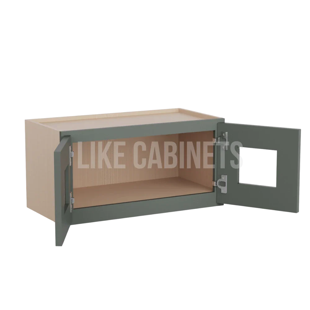 Aston Green 12'' H Double Door Wall Cabinet with Glass Doors