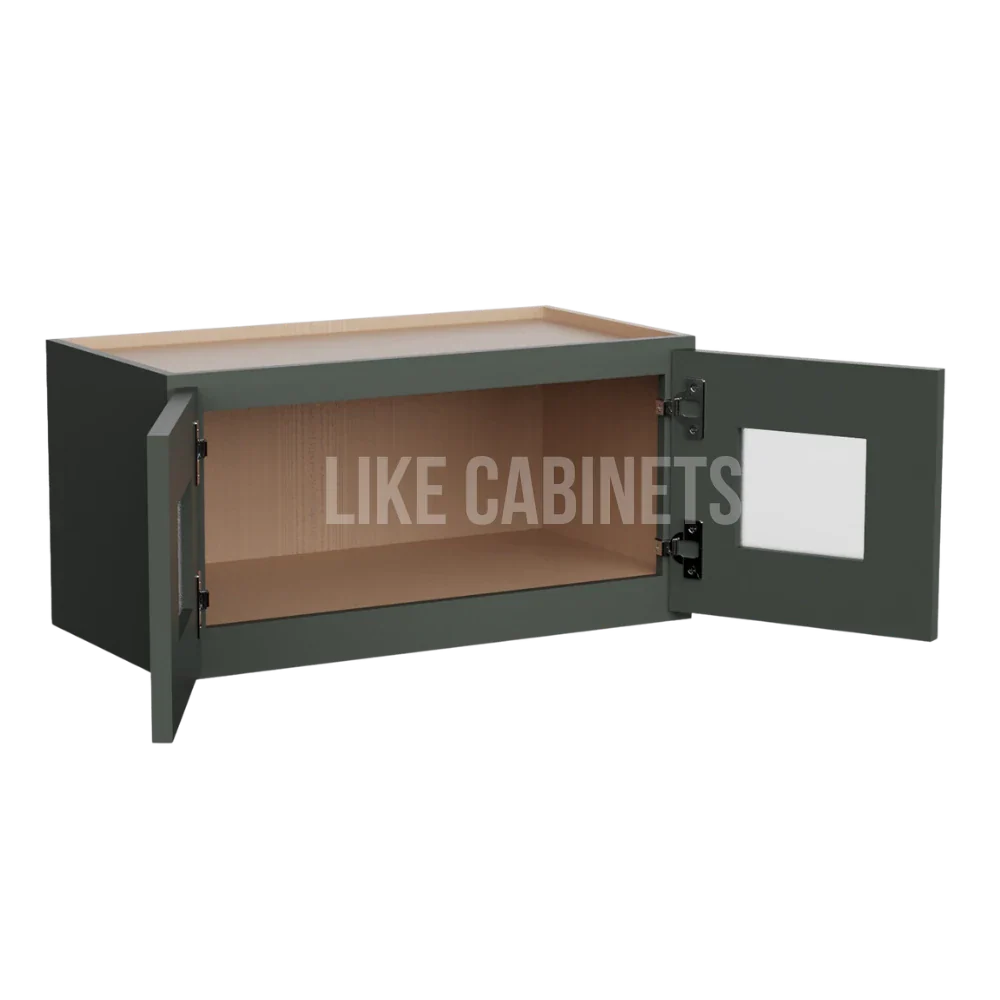 Aston Green 12'' H Double Door Wall Cabinet with Glass Doors