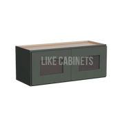 Aston Green 18'' H Double Door Wall Cabinet With Glass Doors