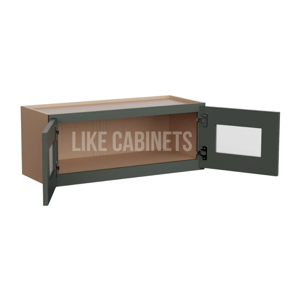 Aston Green 18'' H Double Door Wall Cabinet With Glass Doors