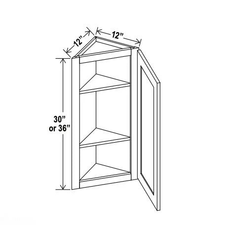 Charleston White Raised Panel Angle Wall Cabinet