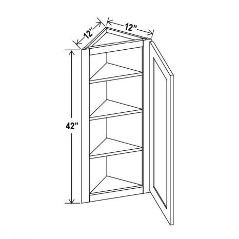 Shaker Gray 12'' W Angle Wall Cabinets