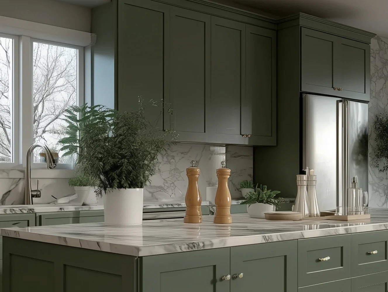 Aston Green Shaker 12''H Double Door Wall Cabinet Glass Doors