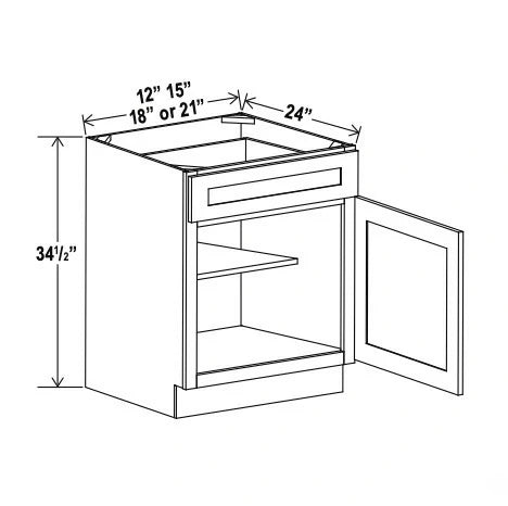 Shaker Expresso Cabinet with Single Door & Drawer