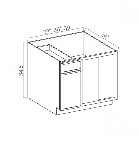 Slim Aston Green Blind Corner Base Cabinet (L/R interchangeable)