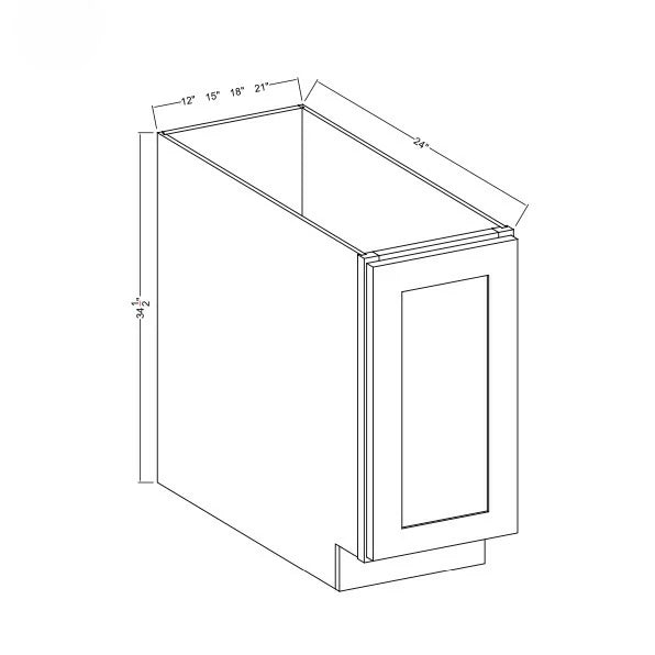 Double Dove White Base Cabinet Full Height Door