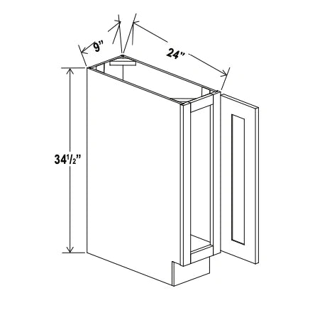 Expresso Shaker Full Height Single Door Base Cabinet