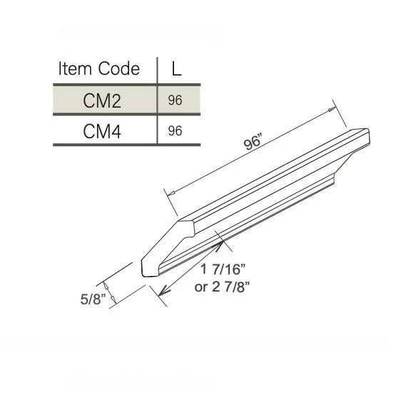 Slim White Oak Crown Moulding