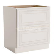 Charleston White Raised Panel Two Drawer Base