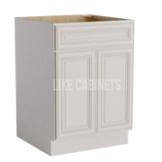 Charleston White Base Cabinet with Double Doors & Single Drawer
