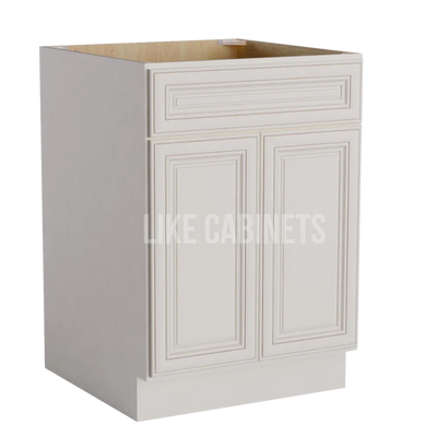 Charleston White Base Cabinet with Double Doors & Single Drawer