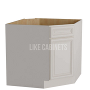 Charleston White Raised Panel Corner Sink Base Cabinet