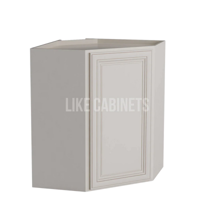 Charleston White Raised Panel 24'' W Diagonal Corner Wall Cabinet
