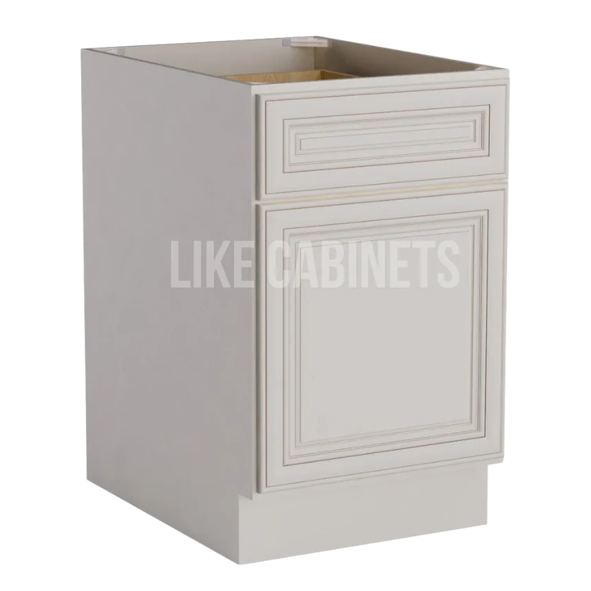 Charleston White Raised Panel Two Drawer Document File Base Cabinet