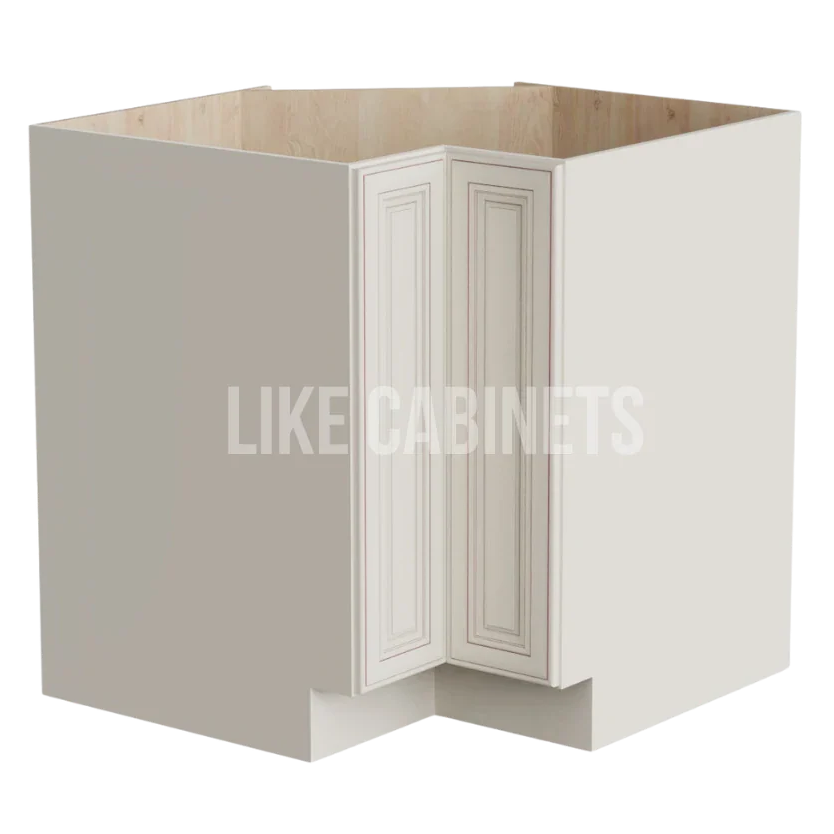 Charleston White Raised Panel Lazy Susan Base Cabinet
