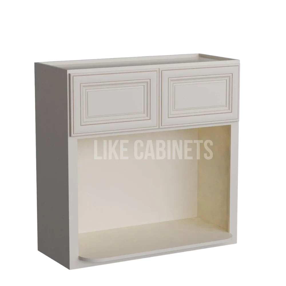 Charleston White Raised Panel Microwave Wall Cabinet