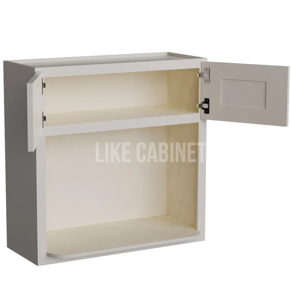 Charleston White Raised Panel Microwave Wall Cabinet