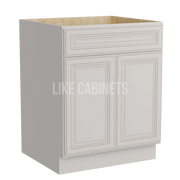 Charleston White Sink Base with Double Doors and False Drawer