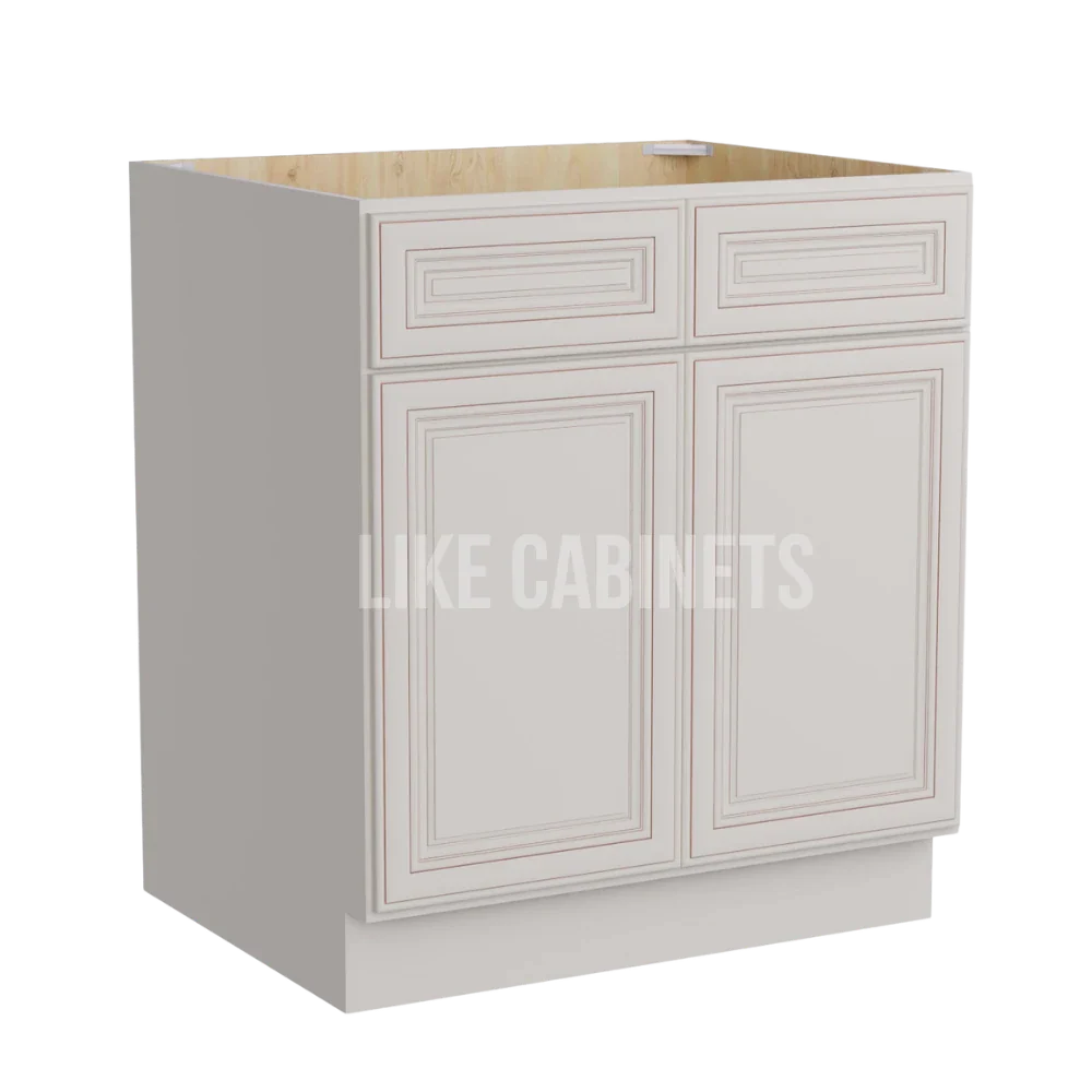 Charleston White Sink Base With Double Doors and False Drawers