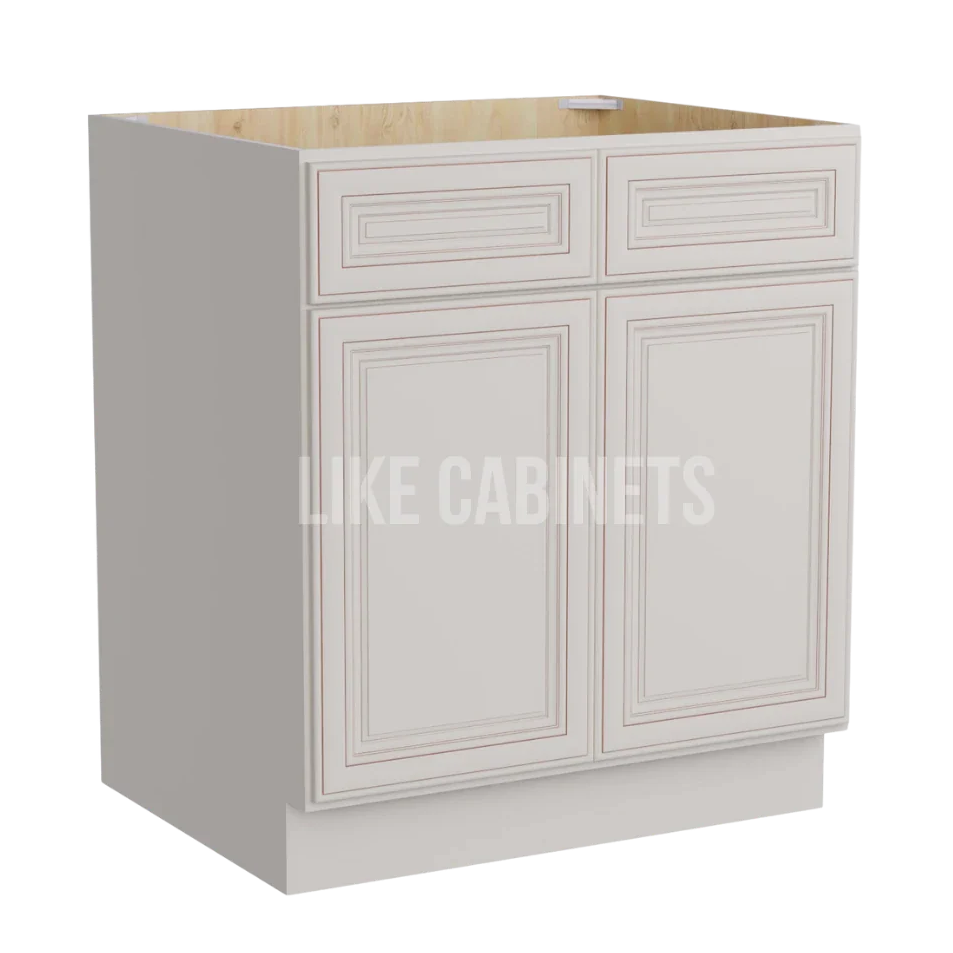 Charleston White Sink Base With Double Doors and False Drawers