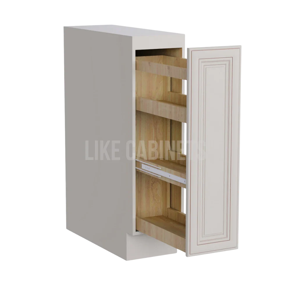 Charleston White Raised Panel Spice Pull Base Cabinet