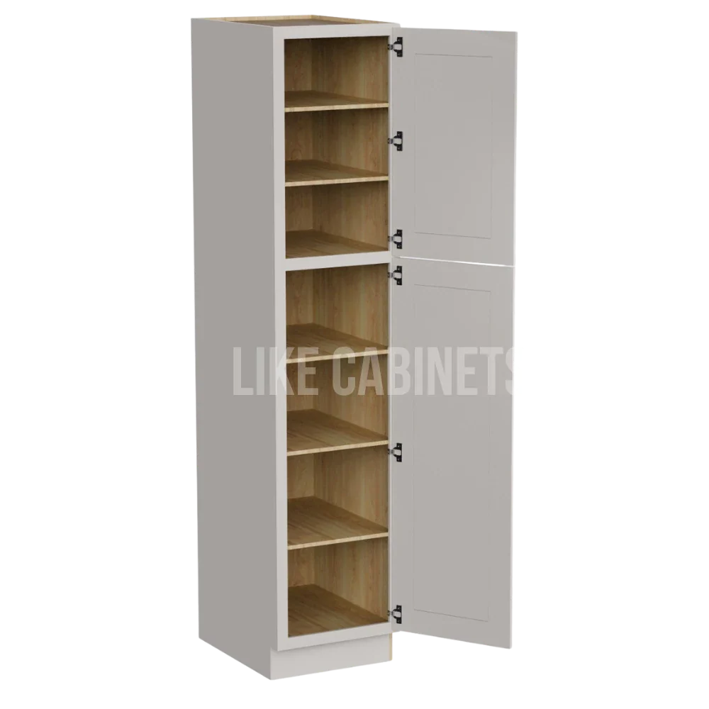 Charleston White Raised Panel 18'' W Utility Pantry Cabinet