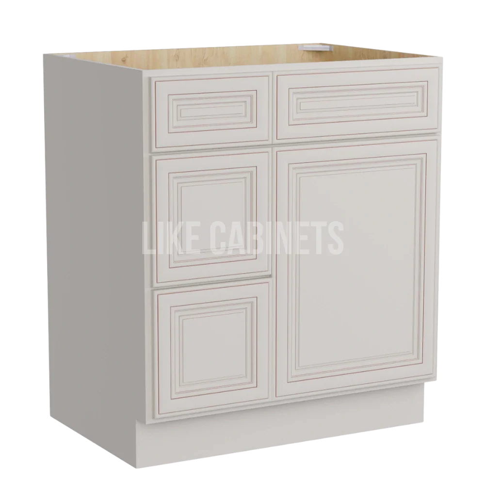 Charleston White Raised Panel 30'' W Vanity Combo with Drawers