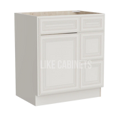 Charleston White Raised Panel 30'' W Vanity Combo with Drawers