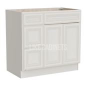 Charleston White Raised Panel 33'' W Vanity Combo with Drawers