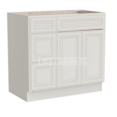 Charleston White Raised Panel 33'' W Vanity Combo with Drawers