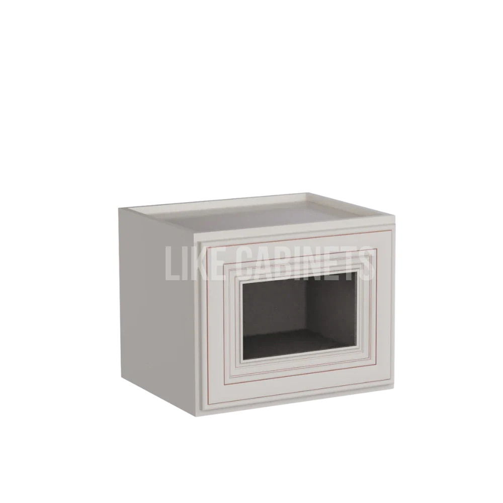 Charleston White Raised Panel 12'' H Single Door Wall Cabinet with Glass Door