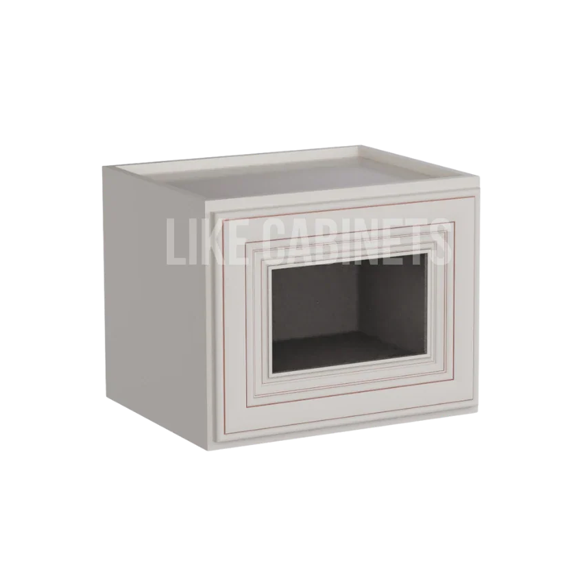 Charleston White Raised Panel 12'' H Single Door Wall Cabinet with Glass Door