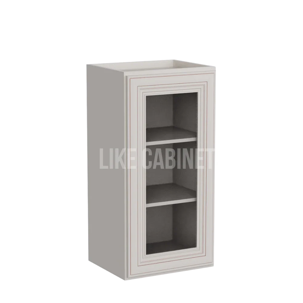 Charleston White Raised Panel 30'' H Single Door Wall Cabinet with Glass Door