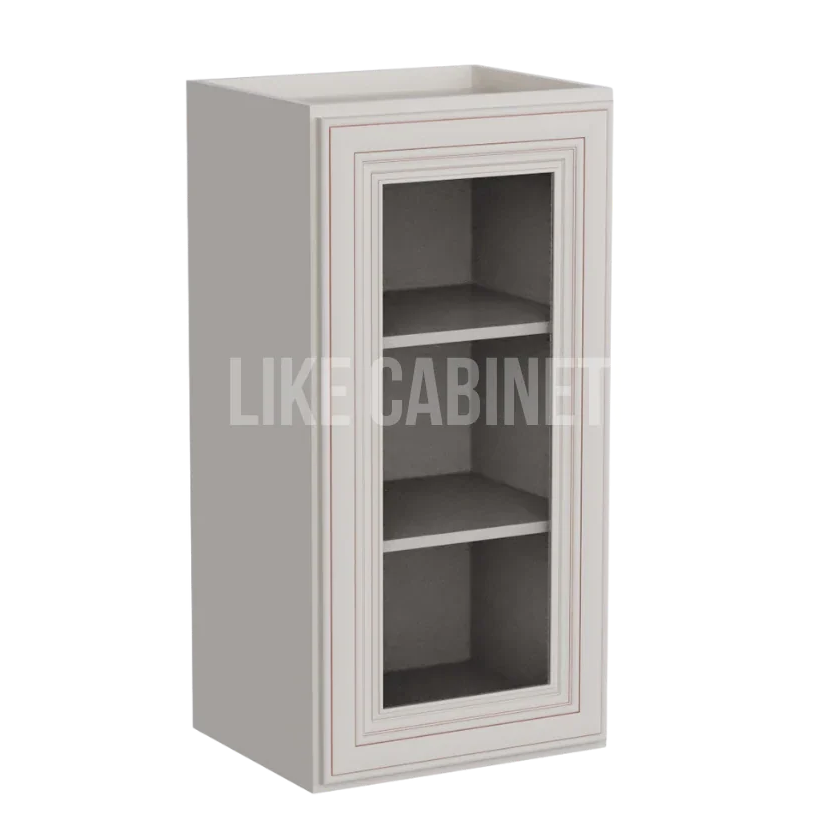 Charleston White Raised Panel 30'' H Single Door Wall Cabinet Glass Door