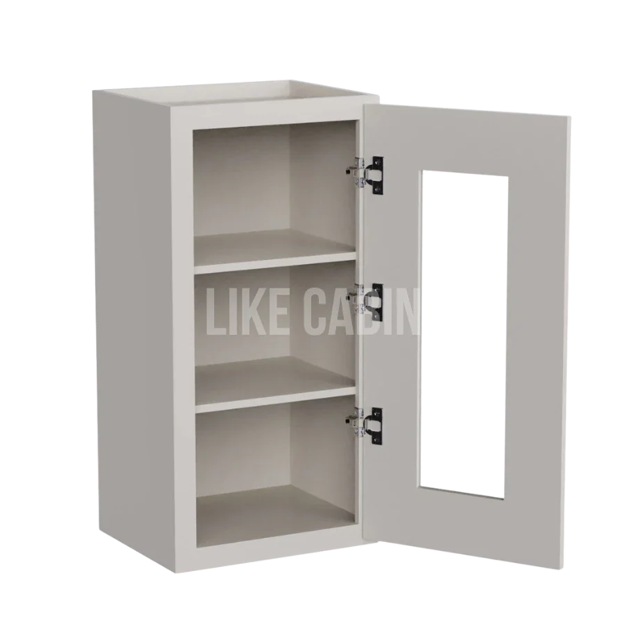 Charleston White Raised Panel 30'' H Single Door Wall Cabinet Glass Door